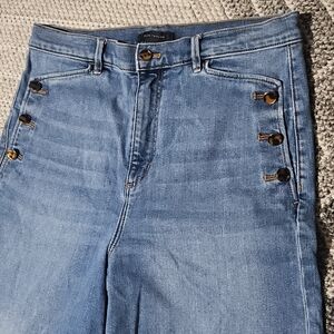 ANN TAYLOR Sailor Jeans High Waist Wide Leg Blue Denim Women Size 10
